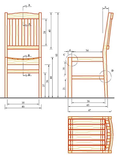 Ahsap Sandalye Autocad Projesi